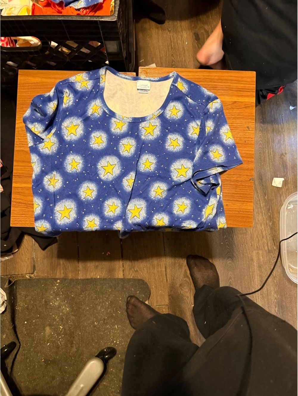 Personal Identity Blue Star Print Pajama Set with Shorts and Top